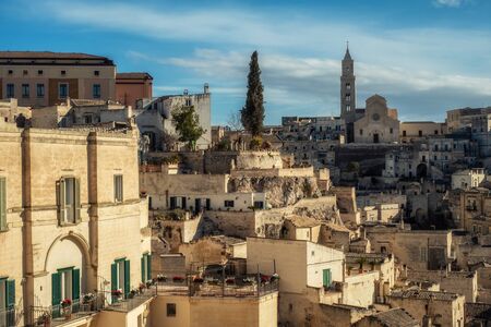 Rooftops of a beautiful Matera town, Italyの写真素材
