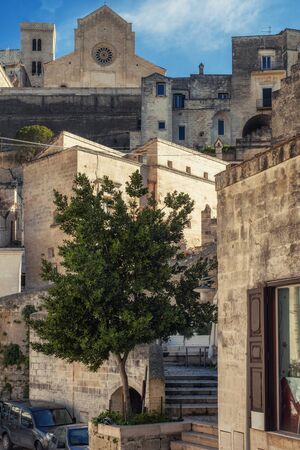 Streets of a beautiful Matera town, Italyの写真素材