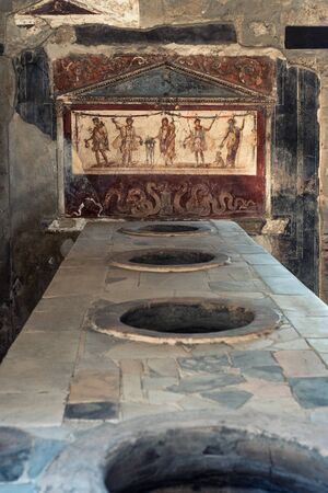 Details in ruined famous Pompeii city, Italyの写真素材