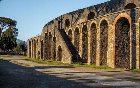 Colloseum of famous Pompeii city, Italyの写真素材