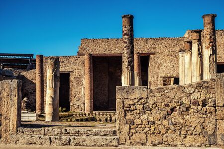 Ruins of famous Pompeii city, Italyの写真素材