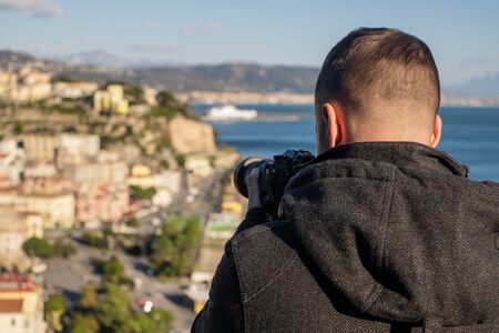 View of a Salerno town, Italy.の写真素材