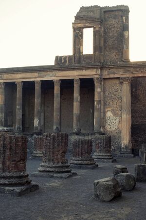 Ruins of famous Pompeii city, Italyの写真素材