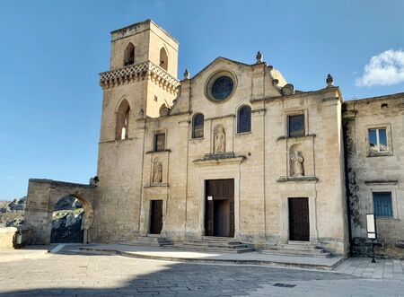 Church in a beautiful Matera town, Italyの写真素材