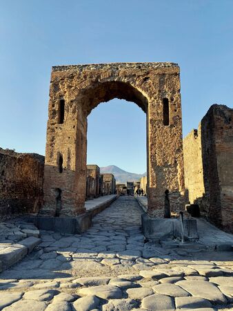 Ruins of famous Pompeii city, Italyの写真素材