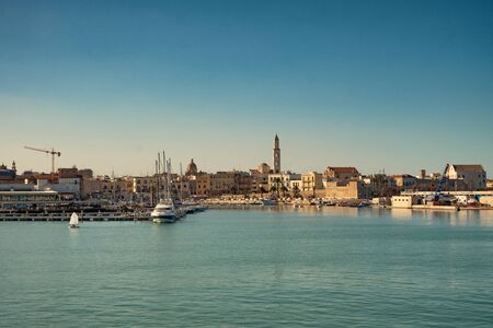Boats in port of Bari, Italy.の写真素材
