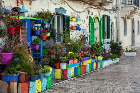 Decorate house entrance in Bari, Italy.の写真素材