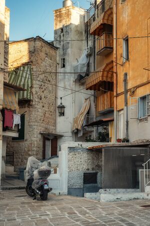 Walking streets of Bari in Puglia, Italy.の写真素材