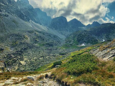 View of a beautiful High Tatras mountains, Slovakia.の写真素材