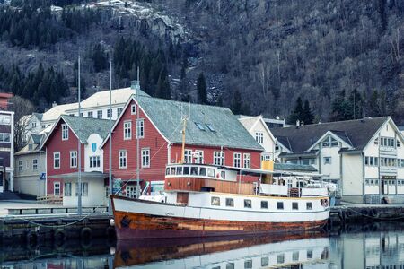 Beautiful town of Odda, Norwayの写真素材