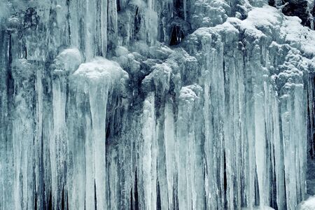 Cliff full of an icicles.の写真素材