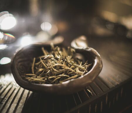 Tasty tea in a bowlの写真素材
