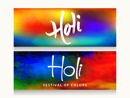 Abstract design of Indian hindu festival Holi , festival of colors , editable vectorsのイラスト素材