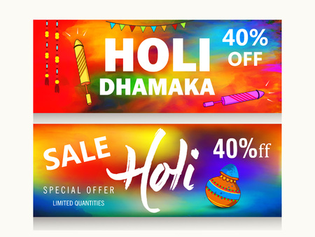 Abstract design of Indian hindu festival Holi , festival of colors , editable vectors saleのイラスト素材