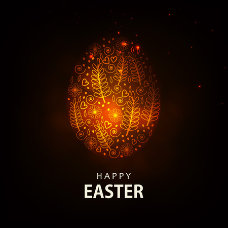 Abstract design of Easter Celebration 2018 , editable vector illustration composed of easter elements like bunny, carrots , egg and text of happy easterのイラスト素材