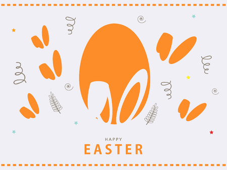 Abstract design of Easter Celebration 2018 , editable vector illustration composed of easter elements like bunny, carrots , egg and text of happy easterのイラスト素材