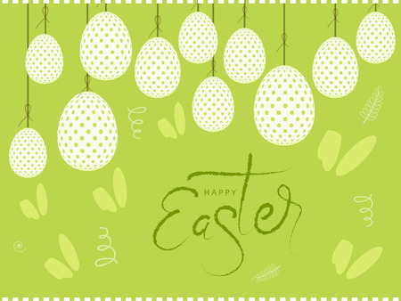 Abstract design of Easter Celebration 2018 , editable vector illustration composed of easter elements like bunny, carrots , egg and text of happy easterのイラスト素材