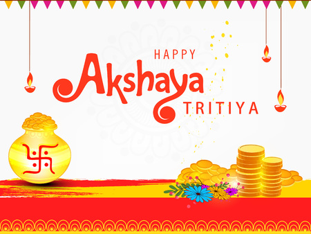Abstract Sale Banner Or sale Poster For Festival Of Akshaya Tritiya Celebration.のイラスト素材