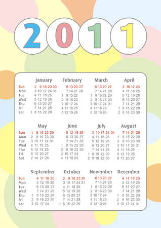 2011 calendar in pastel colorsのイラスト素材