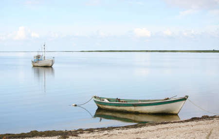 Boats in peaceful bayの写真素材