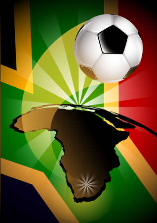 South Africa Flag & Soccer Ball Background のイラスト素材