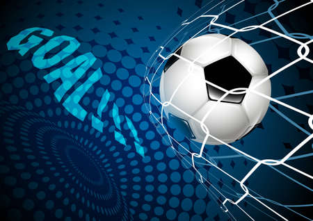 soccer ball flew into the empty net. goalのイラスト素材