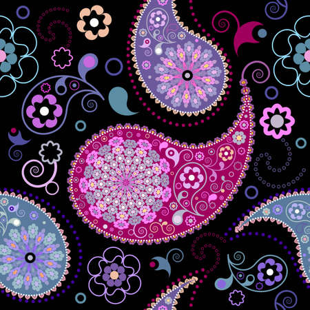 Seamless background from a paisley ornament, Fashionable modern wallpaper or textileのイラスト素材