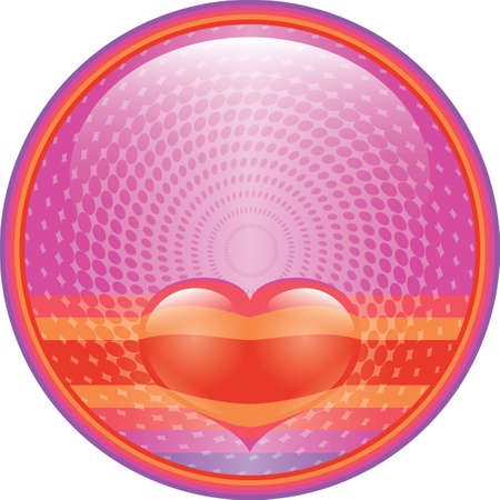 Hot pink floating red Heart internet buttonのイラスト素材