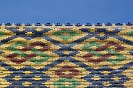 typical varnished roof of the Burgundy  Dijon France 