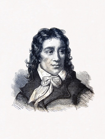 Camille Desmoulins, French revolutionary, engraving by A  Loudet  1836 1898 のeditorial素材