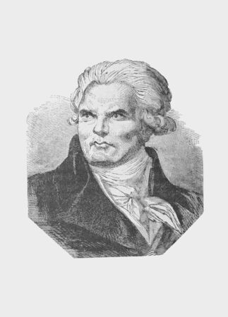 Danton, portrait of the revolutionary. Old engraving of 1890. のeditorial素材