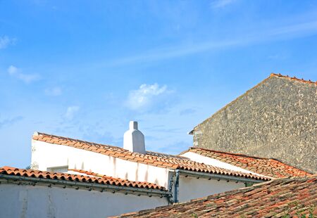 Saint Martin de R roofs La Rochelle Franceの写真素材
