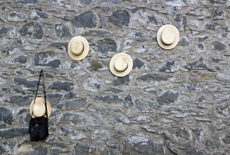 The Wall hats men "sleds", near the Church of Nossa Senhora do Monte, Madeira (Portugal).の写真素材
