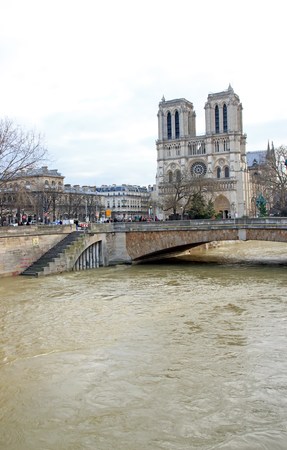 The floods of the Seine, Paris France. Floods Paris winter, 2018.のeditorial素材
