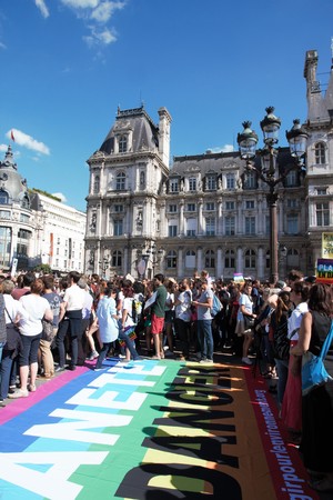 Walking for the climate - Up for the climate. Ecological demonstration. Paris France Saturday, September 08th, 2018.のeditorial素材