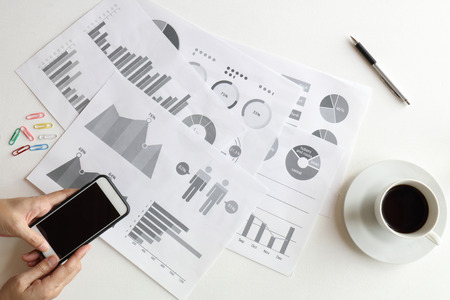 Working with smart phones and business materials