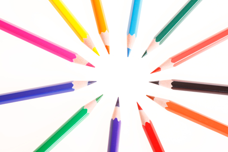 Colorful colored pencilの写真素材