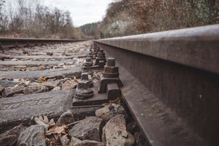 View of the bolt holding the tracks in the sleepers