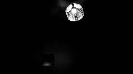Light on the ceiling, contrasting shotの写真素材