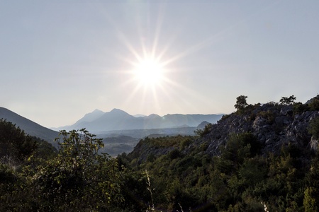 Mountains near Skradir at sunset, Croatia, Europe の写真素材