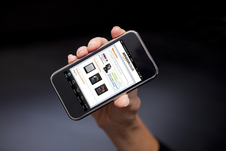 London, United Kingdom - 6 April, 2009: Apple iPhone 3GS Black with new Email screen.のeditorial素材
