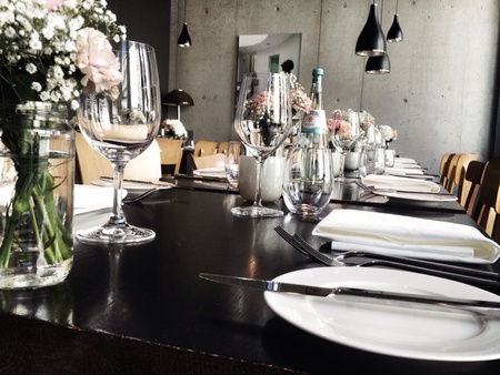 Wedding reception in restaurant