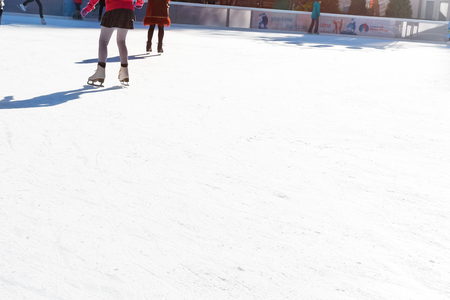 Since 1936, millions of New Yorkers have skated here at the Rockefeller Ice skating Rinkのeditorial素材