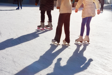 Since 1936, millions of New Yorkers have skated here at the Rockefeller Ice skating Rinkのeditorial素材