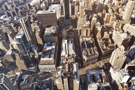 Aerial view of New York City from Empire State Buildingのeditorial素材