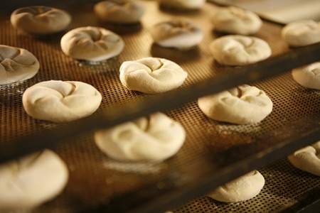 several dough on a griddle
