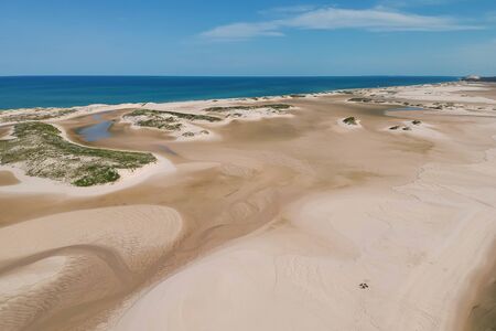 breathtaking sandbanks on an island with turquoise water in Bazaruto Archipelago, Mozambiqueの写真素材