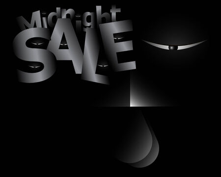 Midnight sale chicken concept card. Illustrationのイラスト素材