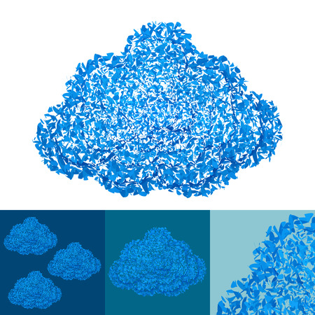 Creative cloud concept made from random simple small elements Vector illustration.のイラスト素材