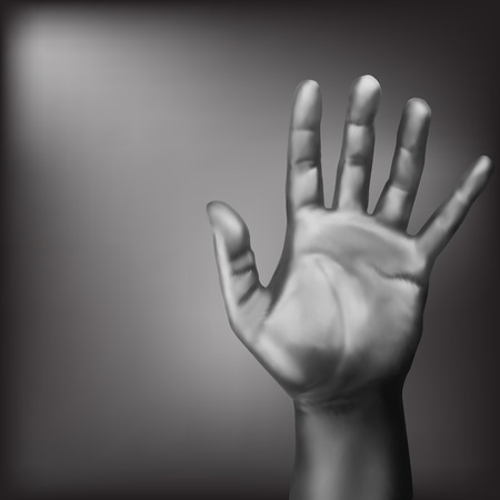 Open palm gesture. Vector illustration のイラスト素材